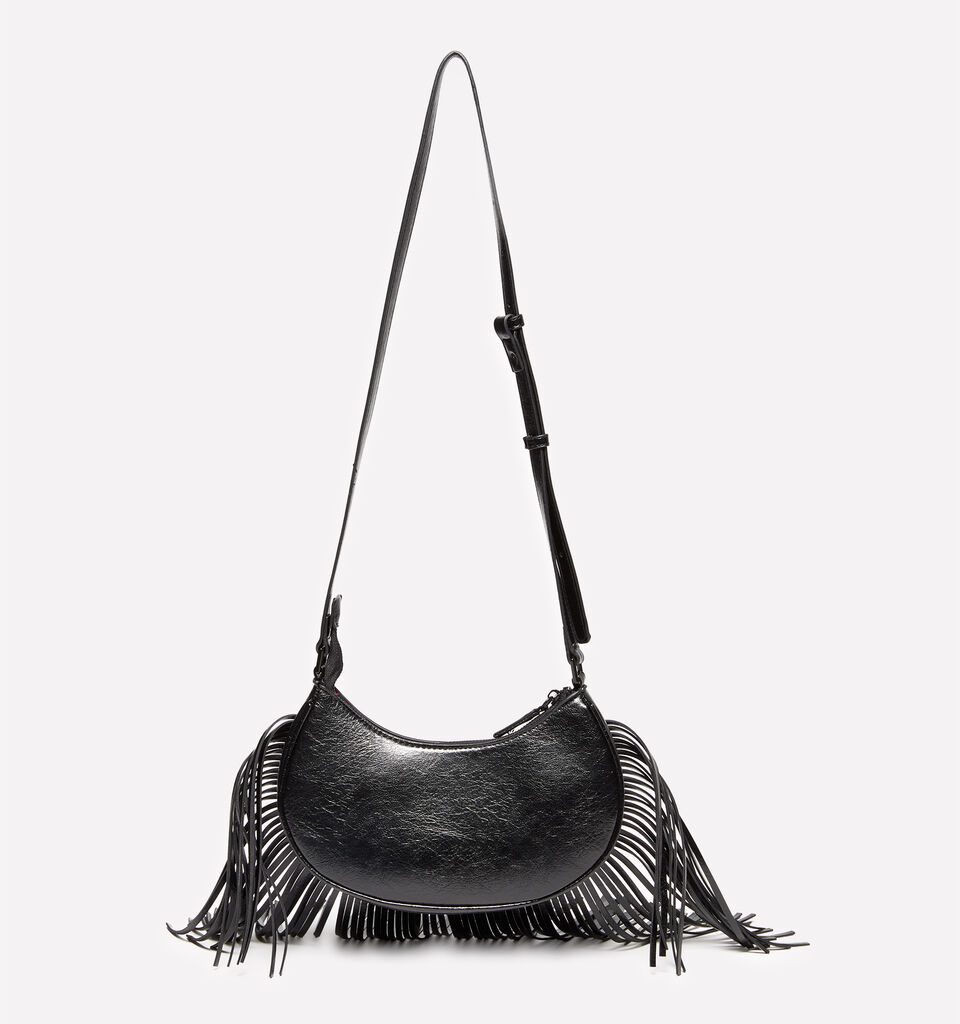 Τσάντα κρεμαστή μαύρη με κρόσσια - null - Μαυρο | Sisley image number 3